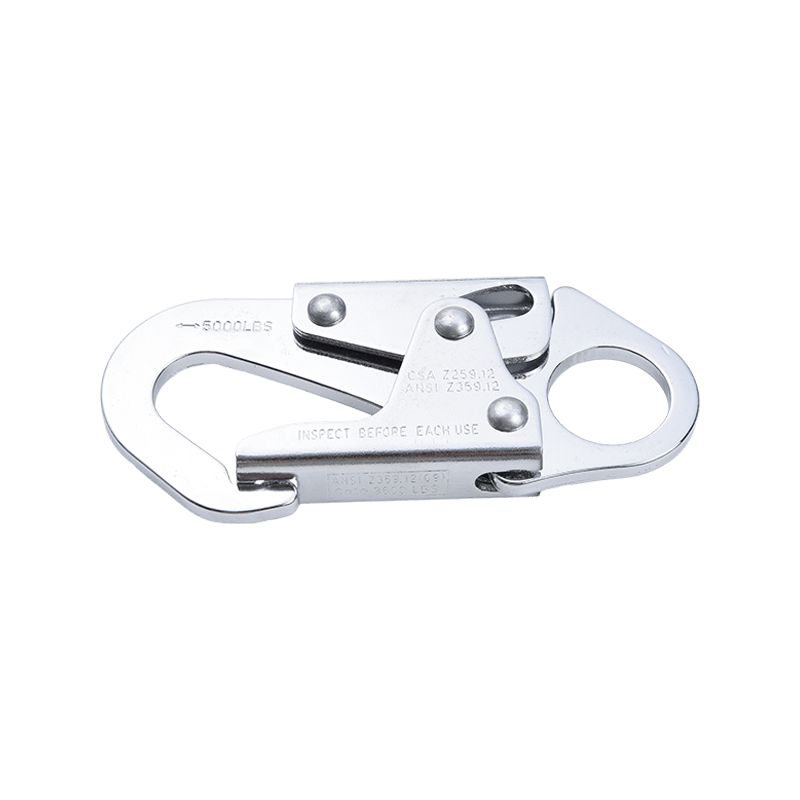 Como o design do gancho de snap galvanizado com bloqueio duplo garante a facilidade de uso, mantendo um bloqueio seguro?